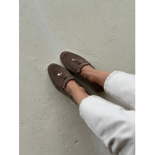 Замшеві лофери в кольорі капучино Арт 156-6